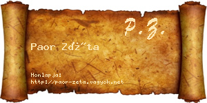 Paor Zéta névjegykártya